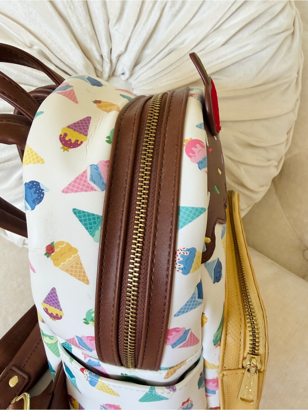 Disney Loungefly Princess Ice Cream Cones Mini Backpack Sprinkles Waffle Cone - Picture 10 of 16